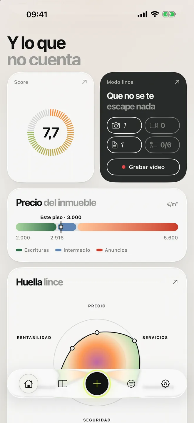 Linceas en el iPhone: la ficha de un piso con su score y el Modo lince